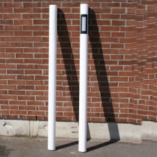 Kantstolpe oval vit reflex på 1 sida