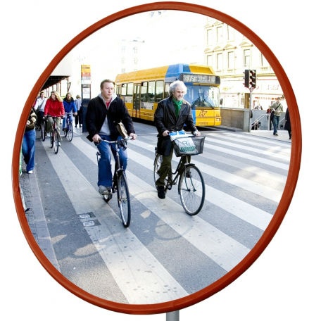 Rund trafikspegel 60 cm i polykarbonat (vandalresistent)