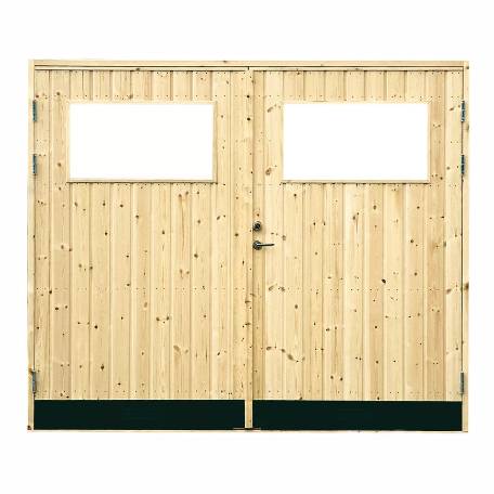 Garagedörr 10+- grader med rak panel & glas 25x21