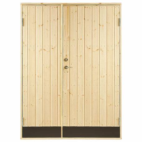 Varmförrådsdubbeldörr 18+- grader med rak panel 15,3x19